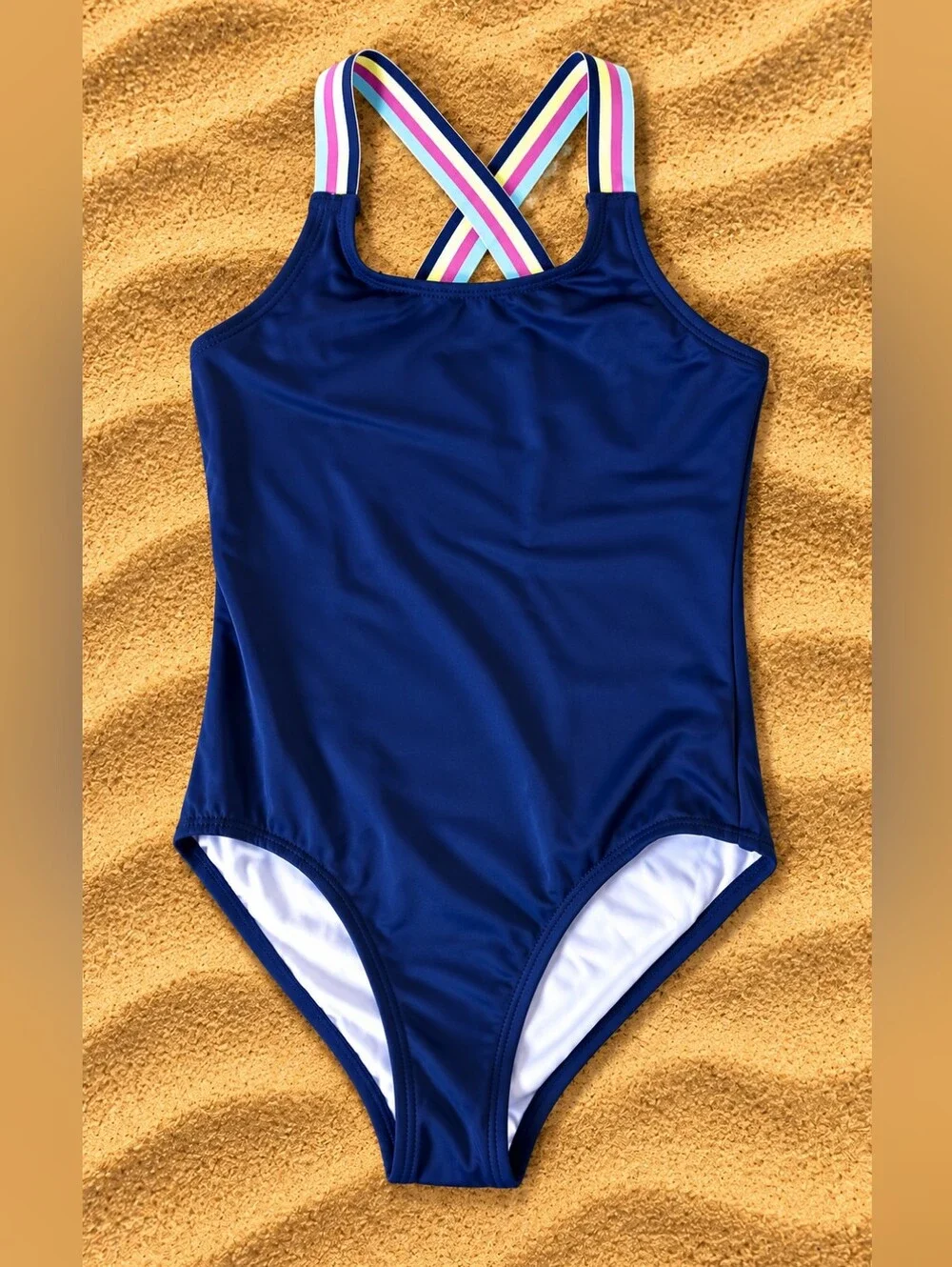 Kanu Surf Maggie Girls Size 10 Navy One Piece Swimsuit NWT